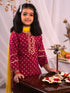 Girl's Pink Kurta Salwar And Dupatta Set